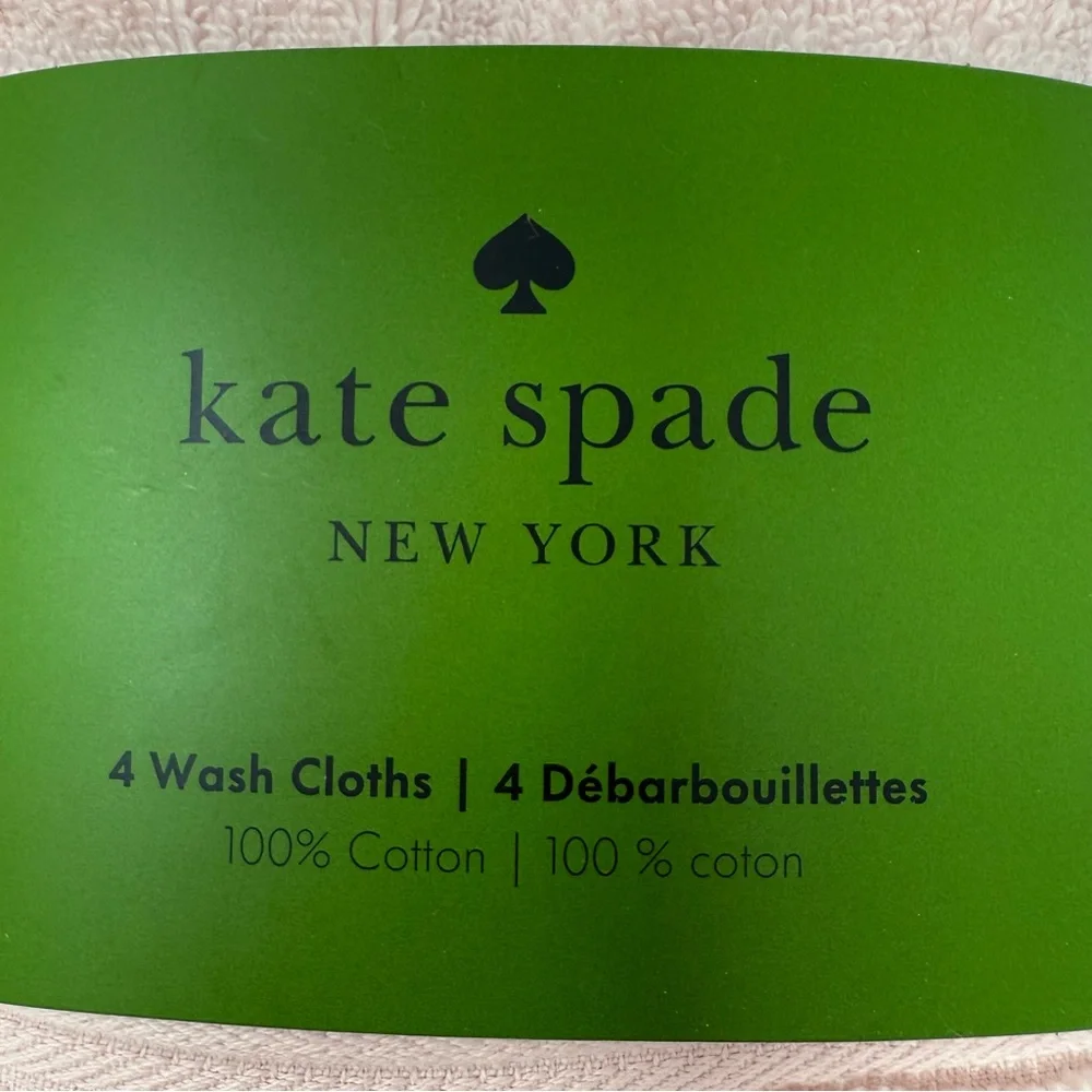 Kate Spade ballet Pink Wash Cloth Set of 4 cotton NWT
